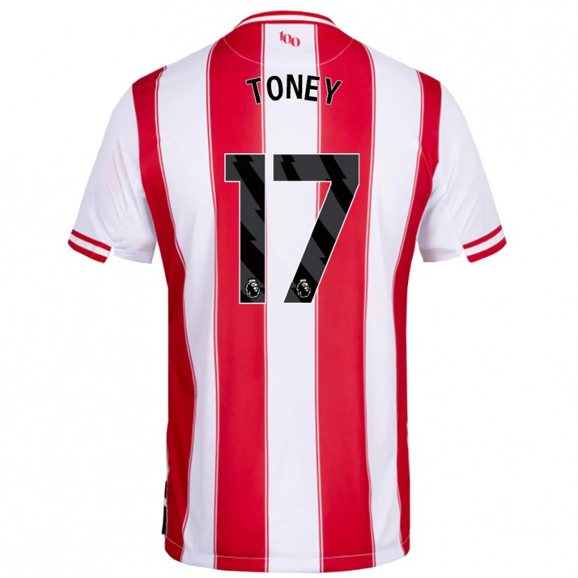 Danxen Kinder Ivan Toney #17 Rot Weiß Heimtrikot Trikot 2025/26 T-Shirt Österreich