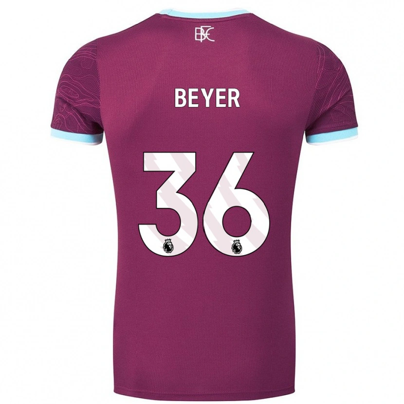 Danxen Kinder Jordan Beyer #36 Burgunderrot Himmelblau Heimtrikot Trikot 2025/26 T-Shirt Österreich