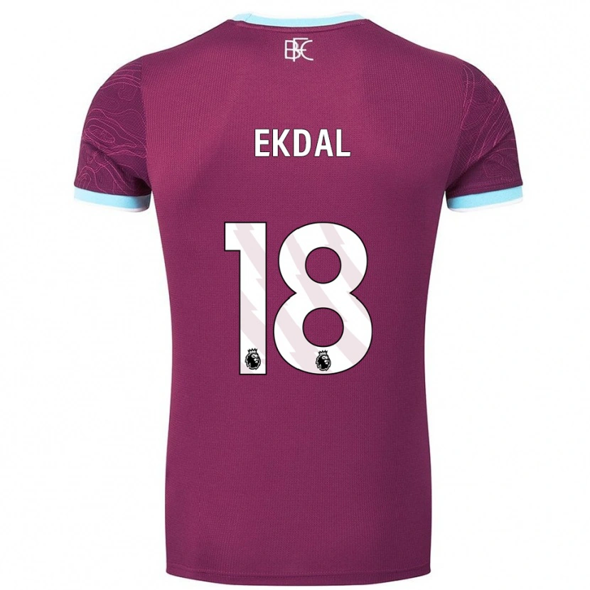 Danxen Kinder Hjalmar Ekdal #18 Burgunderrot Himmelblau Heimtrikot Trikot 2025/26 T-Shirt Österreich