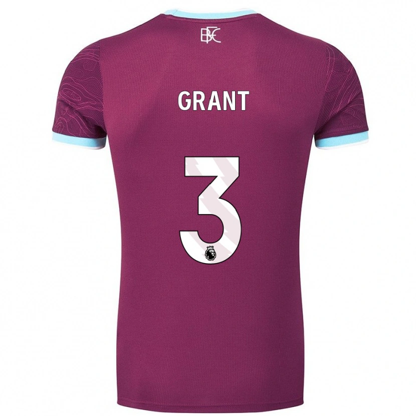 Danxen Kinder Bradley Grant #3 Burgunderrot Himmelblau Heimtrikot Trikot 2025/26 T-Shirt Österreich