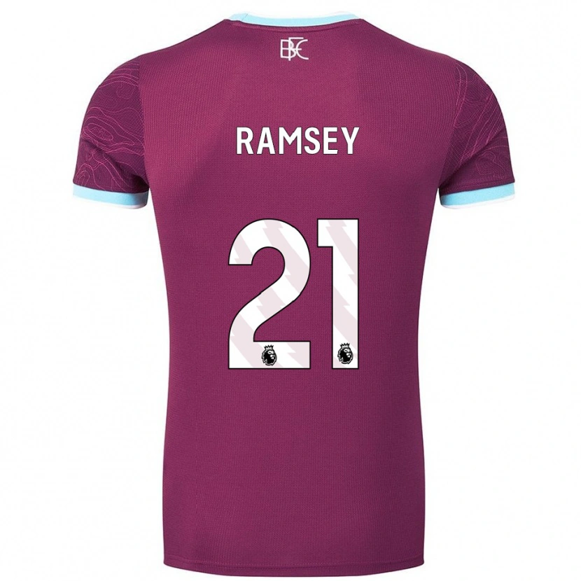 Danxen Kinder Aaron Ramsey #21 Burgunderrot Himmelblau Heimtrikot Trikot 2025/26 T-Shirt Österreich
