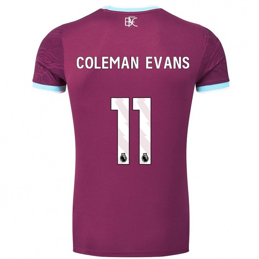 Danxen Kinder Amaya Coleman-Evans #11 Burgunderrot Himmelblau Heimtrikot Trikot 2025/26 T-Shirt Österreich