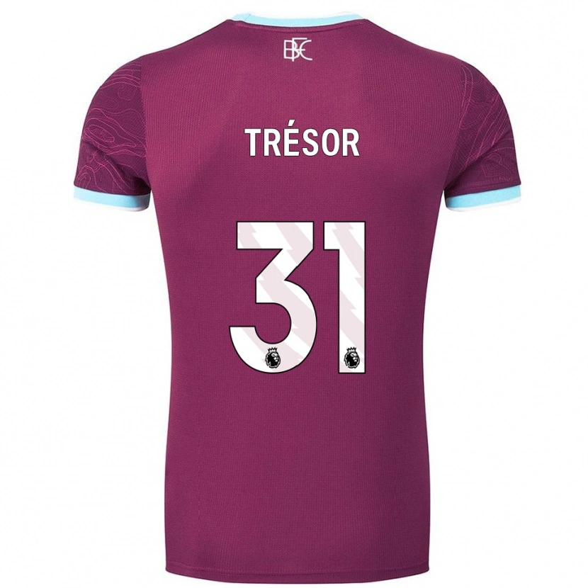 Danxen Kinder Mike Trésor #31 Burgunderrot Himmelblau Heimtrikot Trikot 2025/26 T-Shirt Österreich