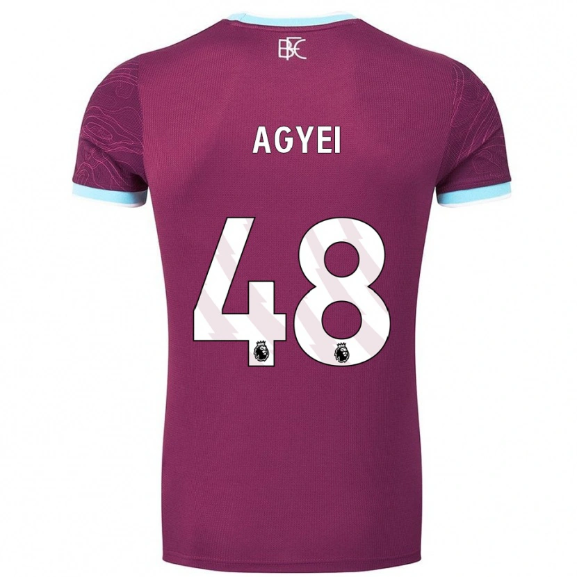 Danxen Kinder Enock Agyei #48 Burgunderrot Himmelblau Heimtrikot Trikot 2025/26 T-Shirt Österreich