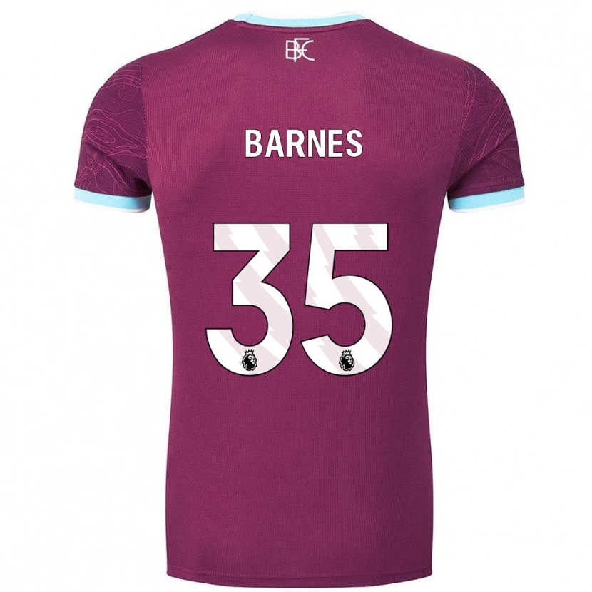 Danxen Kinder Ashley Barnes #35 Burgunderrot Himmelblau Heimtrikot Trikot 2025/26 T-Shirt Österreich