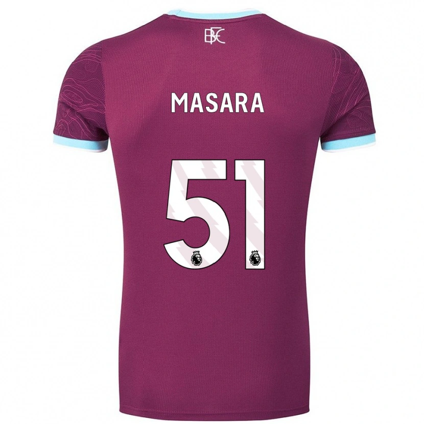 Danxen Kinder Vernon Masara #51 Burgunderrot Himmelblau Heimtrikot Trikot 2025/26 T-Shirt Österreich