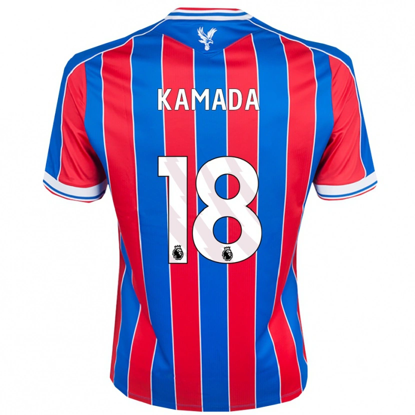 Danxen Kinder Daichi Kamada #18 Blau Rot Weiß Heimtrikot Trikot 2025/26 T-Shirt Österreich