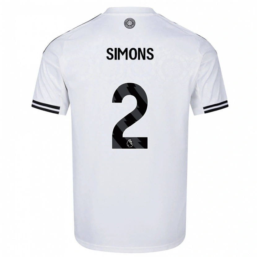 Danxen Kinder Fabien Simons #2 Weiß Schwarz Heimtrikot Trikot 2025/26 T-Shirt Österreich