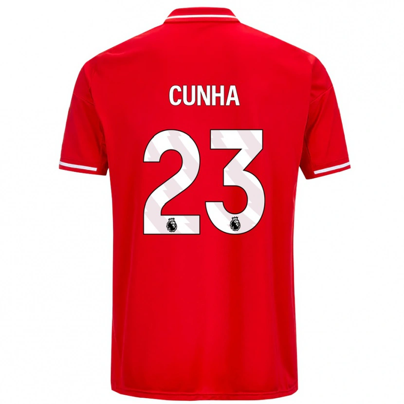Danxen Kinder Jair Cunha #23 Rot Weiß Heimtrikot Trikot 2025/26 T-Shirt Österreich
