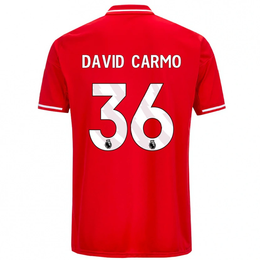 Danxen Kinder David Carmo #36 Rot Weiß Heimtrikot Trikot 2025/26 T-Shirt Österreich