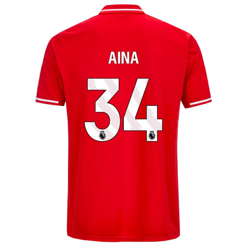 Danxen Kinder Ola Aina #34 Rot Weiß Heimtrikot Trikot 2025/26 T-Shirt Österreich