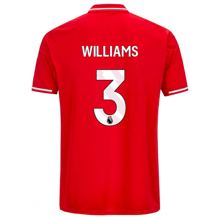 Danxen Kinder Neco Williams #3 Rot Weiß Heimtrikot Trikot 2025/26 T-Shirt Österreich