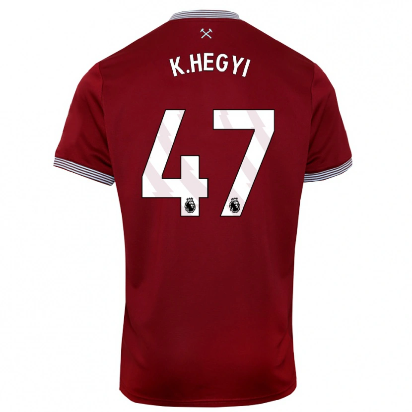 Danxen Kinder Krisztian Hegyi #47 Burgunderrot Weiß Heimtrikot Trikot 2025/26 T-Shirt Österreich