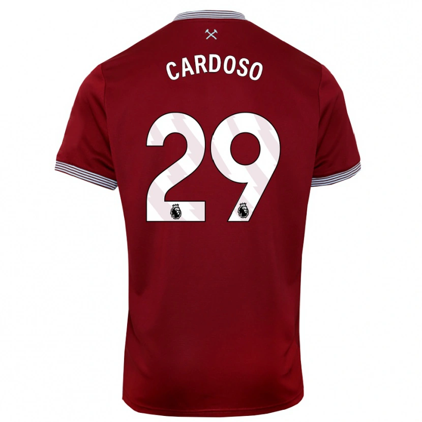 Danxen Kinder Goncalo Cardoso #29 Burgunderrot Weiß Heimtrikot Trikot 2025/26 T-Shirt Österreich