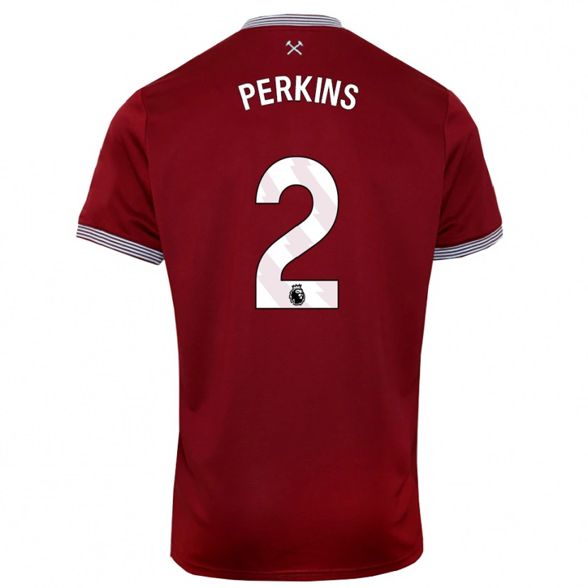 Danxen Kinder Vinnie Perkins #2 Burgunderrot Weiß Heimtrikot Trikot 2025/26 T-Shirt Österreich