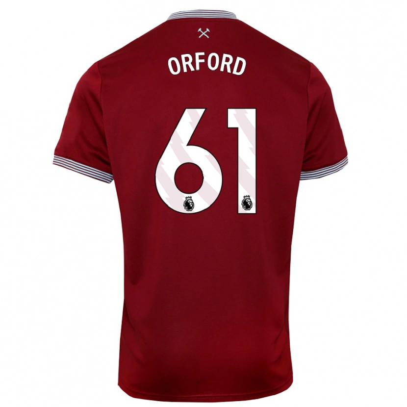 Danxen Kinder Lewis Orford #61 Burgunderrot Weiß Heimtrikot Trikot 2025/26 T-Shirt Österreich