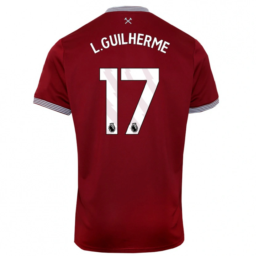 Danxen Kinder Luis Guilherme #17 Burgunderrot Weiß Heimtrikot Trikot 2025/26 T-Shirt Österreich