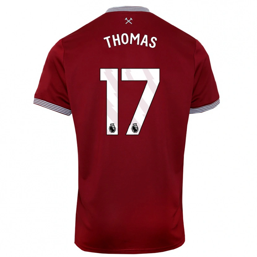 Danxen Kinder Isaac Thomas #17 Burgunderrot Weiß Heimtrikot Trikot 2025/26 T-Shirt Österreich