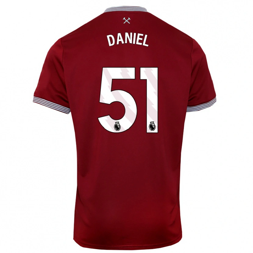 Danxen Kinder Daniel Chesters #51 Burgunderrot Weiß Heimtrikot Trikot 2025/26 T-Shirt Österreich
