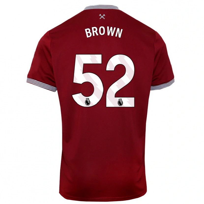 Danxen Kinder Luis Brown #52 Burgunderrot Weiß Heimtrikot Trikot 2025/26 T-Shirt Österreich