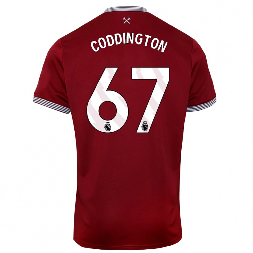Danxen Kinder Remy Coddington #67 Burgunderrot Weiß Heimtrikot Trikot 2025/26 T-Shirt Österreich