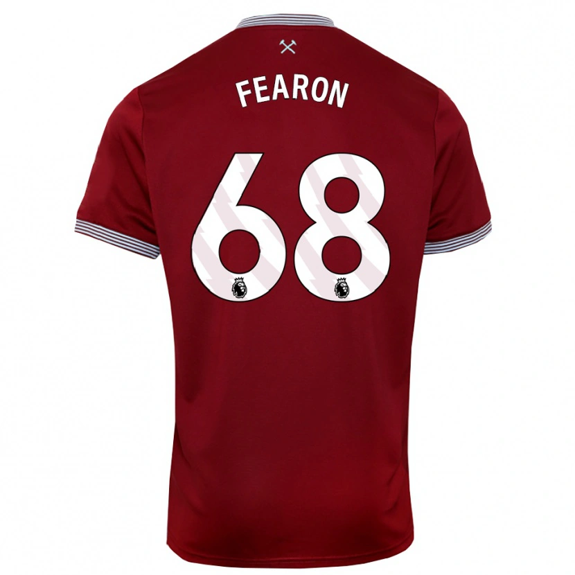 Danxen Kinder Preston Fearon #68 Burgunderrot Weiß Heimtrikot Trikot 2025/26 T-Shirt Österreich