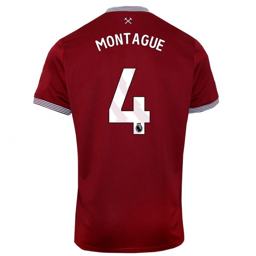 Danxen Kinder Harry Montague #4 Burgunderrot Weiß Heimtrikot Trikot 2025/26 T-Shirt Österreich