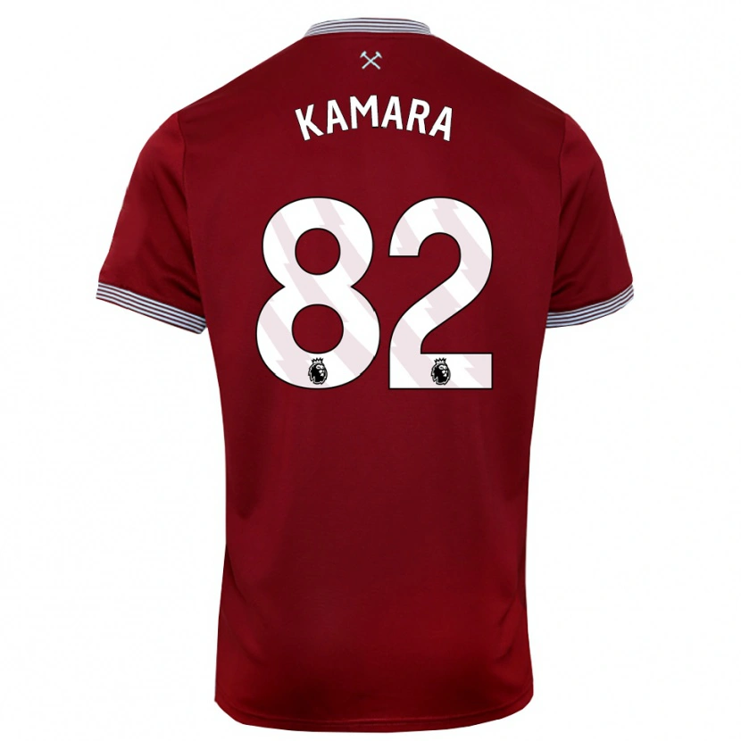 Danxen Kinder Aaron Kamara #82 Burgunderrot Weiß Heimtrikot Trikot 2025/26 T-Shirt Österreich