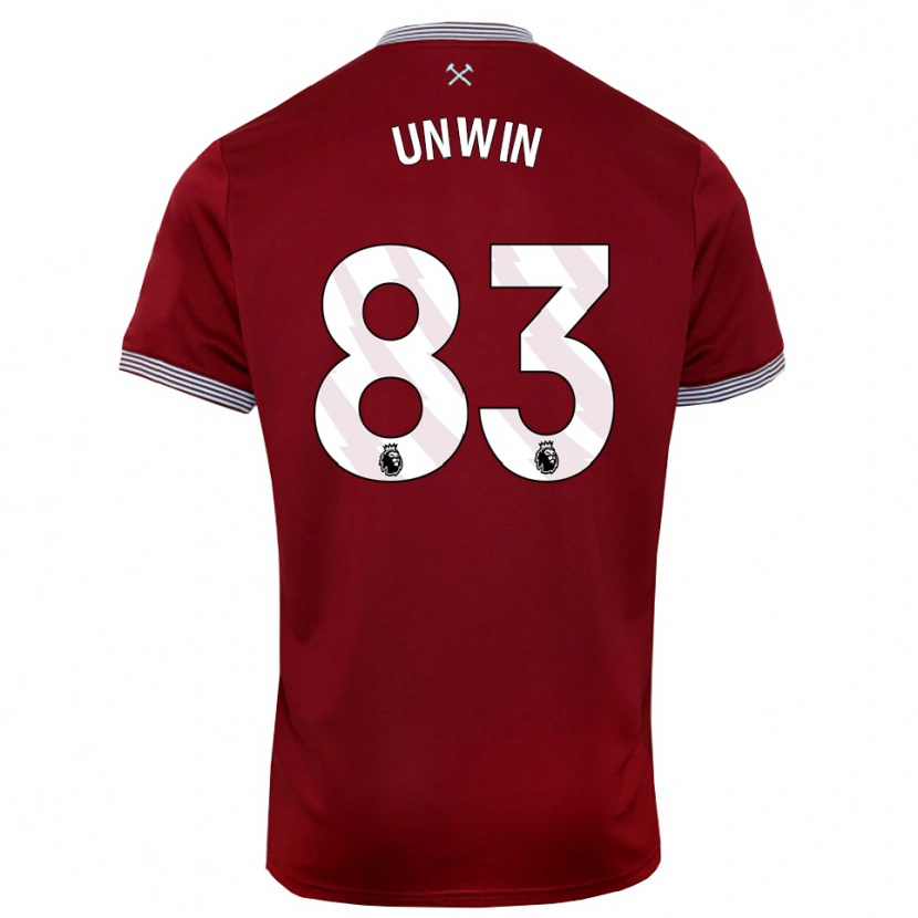 Danxen Kinder Jonathan Unwin #83 Burgunderrot Weiß Heimtrikot Trikot 2025/26 T-Shirt Österreich