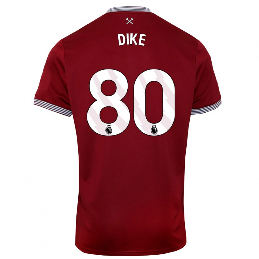 Danxen Kinder Andre Dike #80 Burgunderrot Weiß Heimtrikot Trikot 2025/26 T-Shirt Österreich