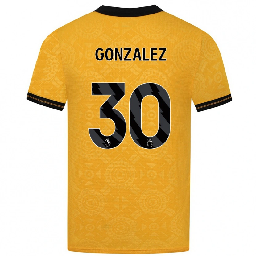 Danxen Kinder Enso González #30 Gelb Schwarz Heimtrikot Trikot 2025/26 T-Shirt Österreich