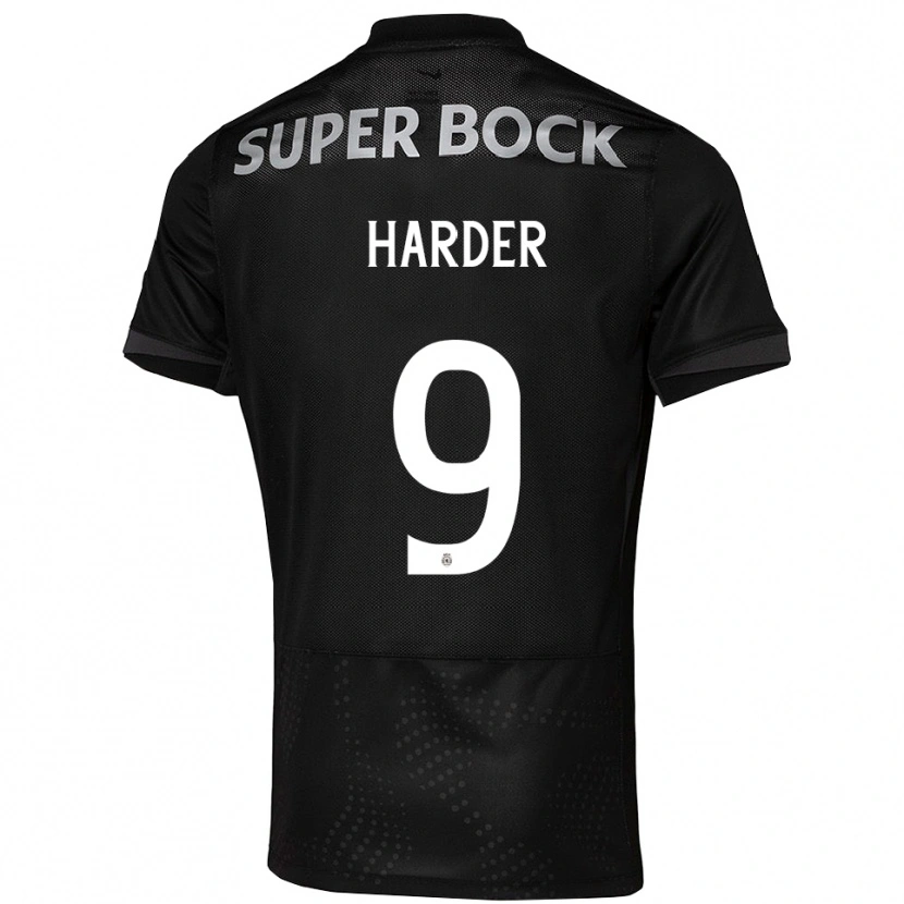 Danxen Kinder Conrad Harder #9 Schwarz Weiß Auswärtstrikot Trikot 2025/26 T-Shirt Österreich
