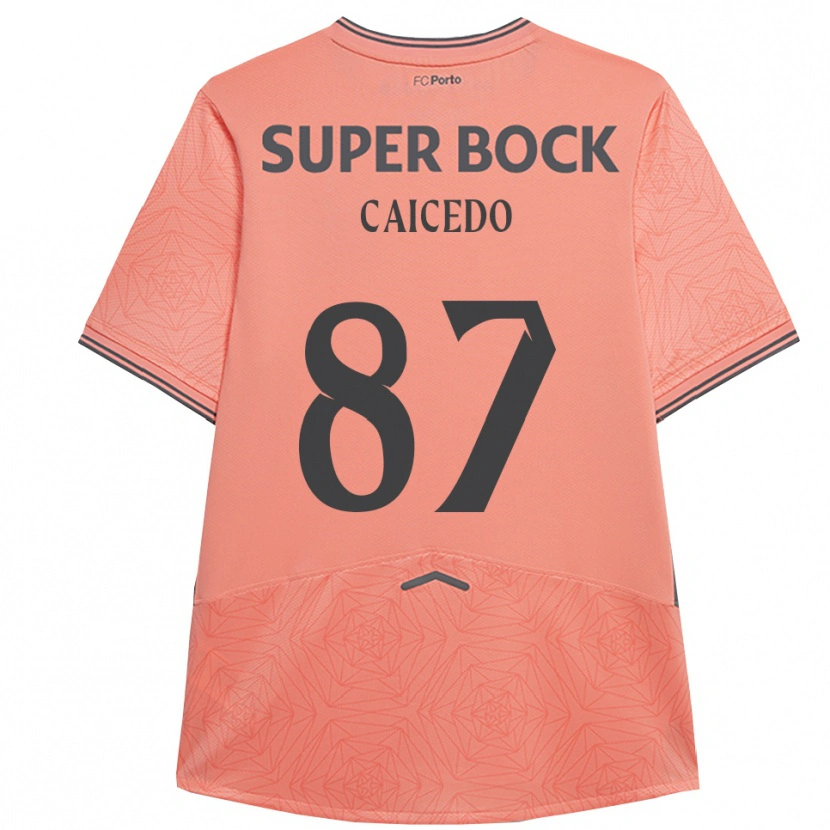 Danxen Kinder Brayan Caicedo #87 Rosa Marineblau Auswärtstrikot Trikot 2025/26 T-Shirt Österreich