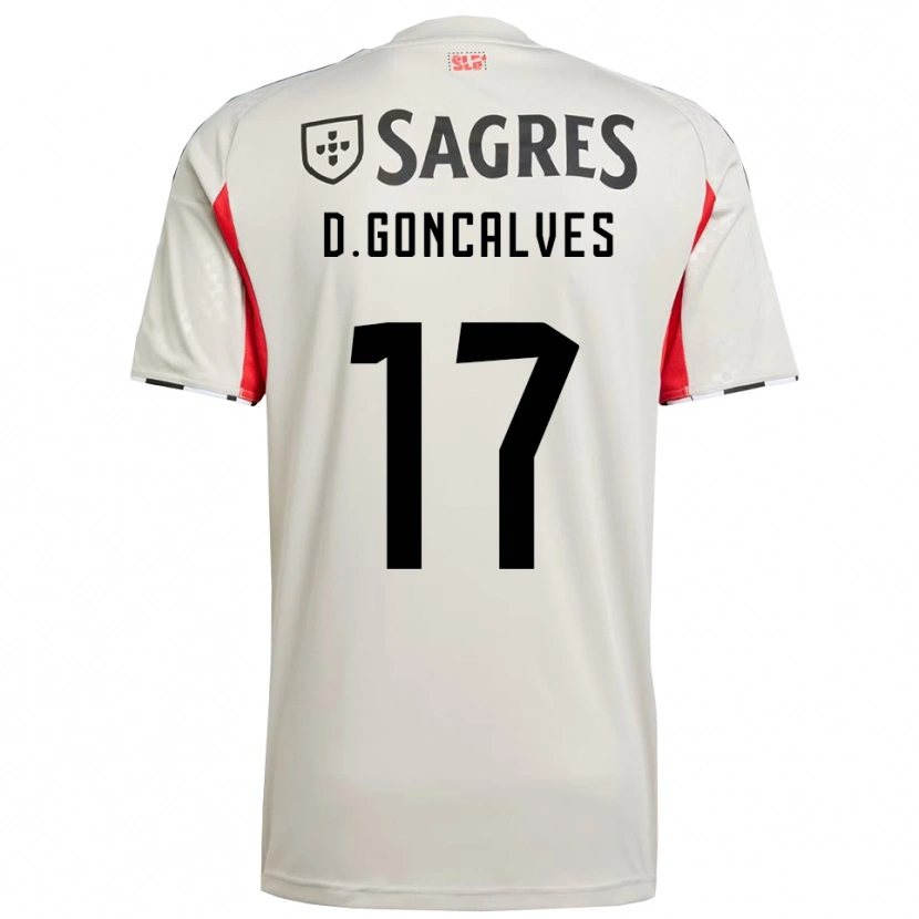 Danxen Kinder Diogo Goncalves #17 Creme Weiß Rot Auswärtstrikot Trikot 2025/26 T-Shirt Österreich