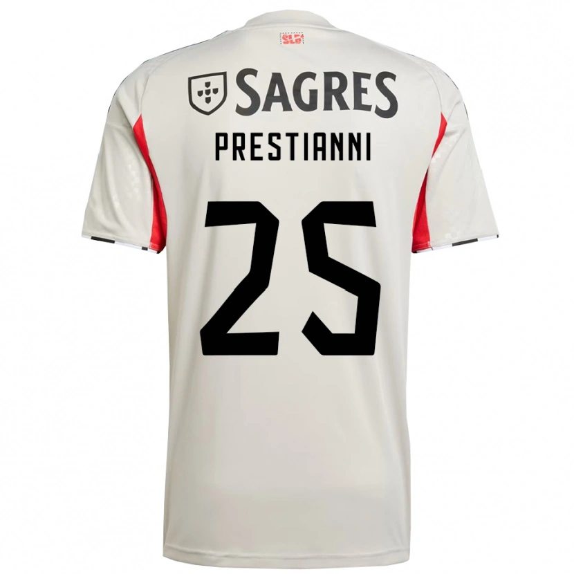 Danxen Kinder Gianluca Prestianni #25 Creme Weiß Rot Auswärtstrikot Trikot 2025/26 T-Shirt Österreich