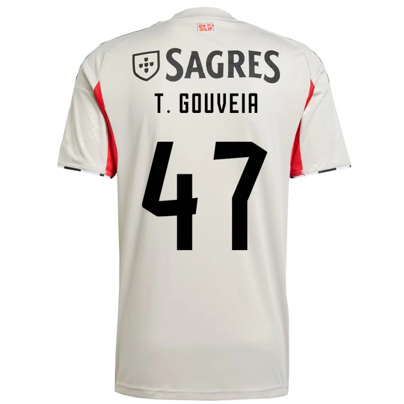 Danxen Kinder Tiago Gouveia #47 Creme Weiß Rot Auswärtstrikot Trikot 2025/26 T-Shirt Österreich