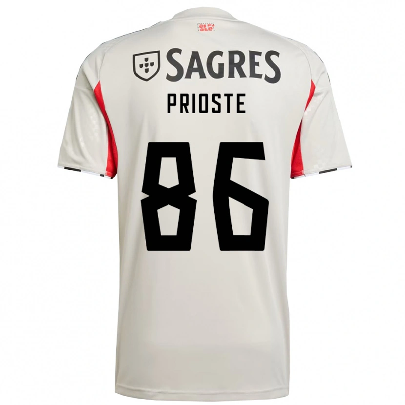 Danxen Kinder Diogo Prioste #86 Creme Weiß Rot Auswärtstrikot Trikot 2025/26 T-Shirt Österreich