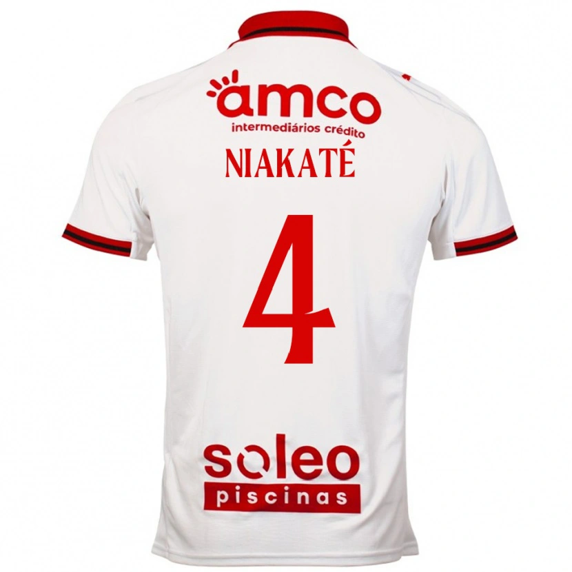 Danxen Kinder Sikou Niakaté #4 Weiß Rot Auswärtstrikot Trikot 2025/26 T-Shirt Österreich