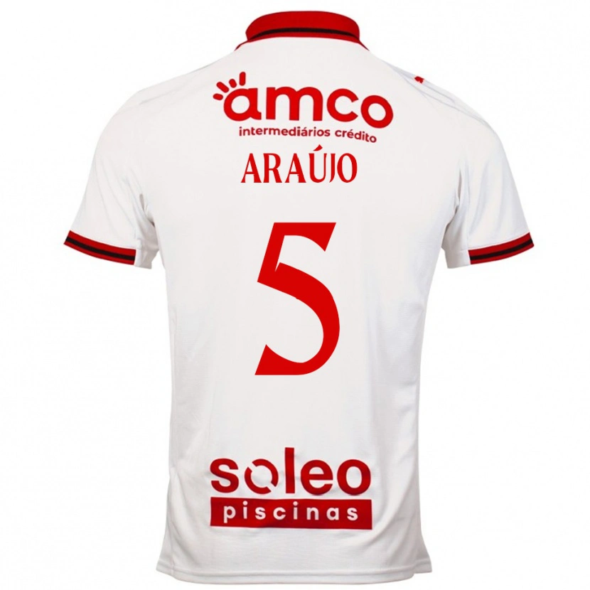 Danxen Kinder Matheus Araújo #5 Weiß Rot Auswärtstrikot Trikot 2025/26 T-Shirt Österreich