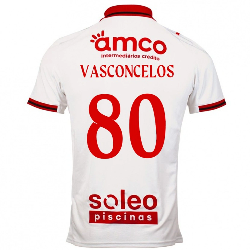 Danxen Kinder Vasconcelos #80 Weiß Rot Auswärtstrikot Trikot 2025/26 T-Shirt Österreich