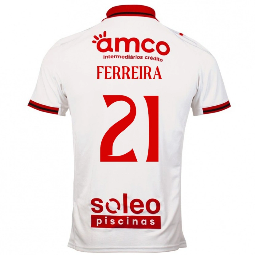 Danxen Kinder Ana Carolina Ferreira #21 Weiß Rot Auswärtstrikot Trikot 2025/26 T-Shirt Österreich