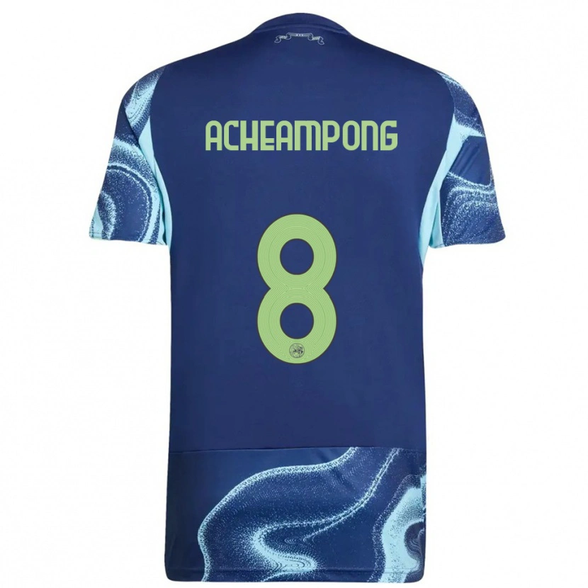 Danxen Kinder Levi Acheampong #8 Marine Himmelblau Auswärtstrikot Trikot 2025/26 T-Shirt Österreich