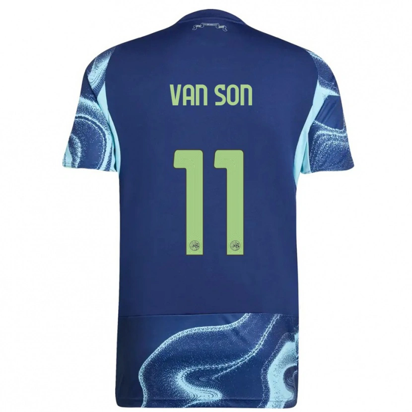 Danxen Kinder Daniël Van Son #11 Marine Himmelblau Auswärtstrikot Trikot 2025/26 T-Shirt Österreich