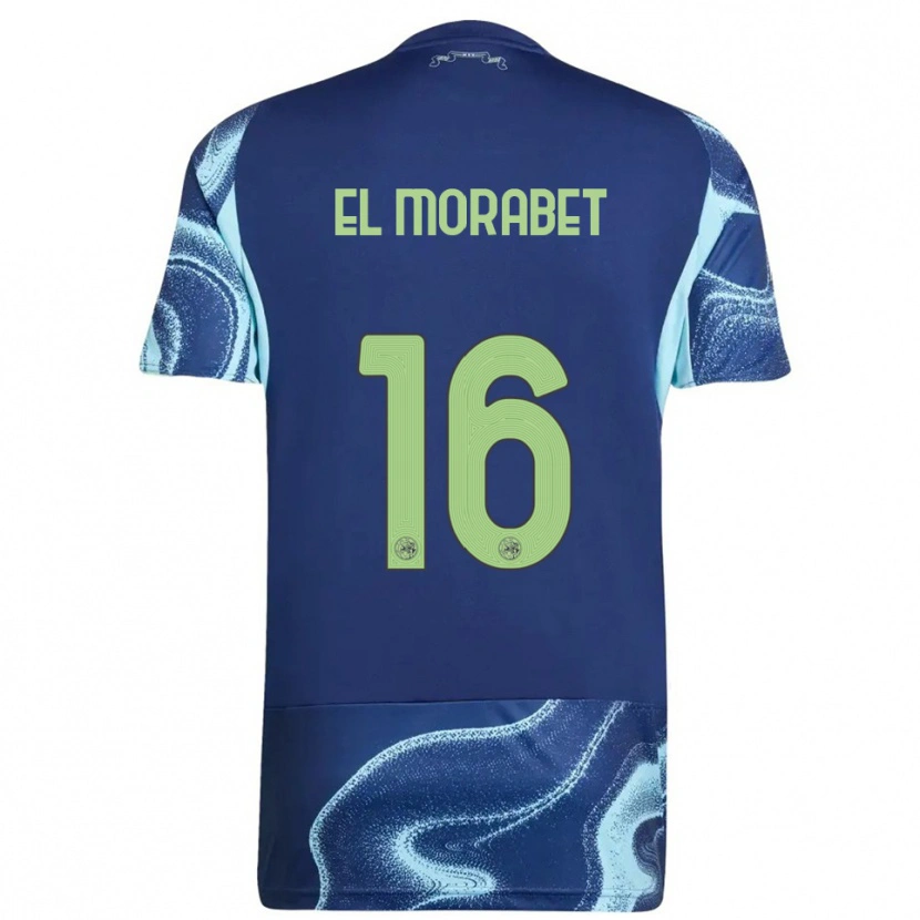 Danxen Kinder Younes El Morabet #16 Marine Himmelblau Auswärtstrikot Trikot 2025/26 T-Shirt Österreich