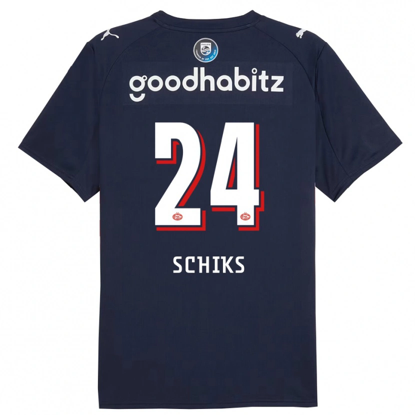 Danxen Kinder Niek Schiks #24 Marine Weiß Auswärtstrikot Trikot 2025/26 T-Shirt Österreich
