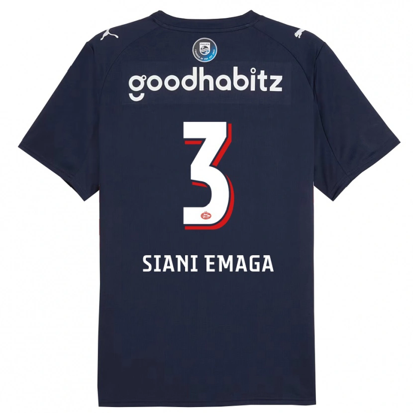 Danxen Kinder Ezechiel Siani Emaga #3 Marine Weiß Auswärtstrikot Trikot 2025/26 T-Shirt Österreich