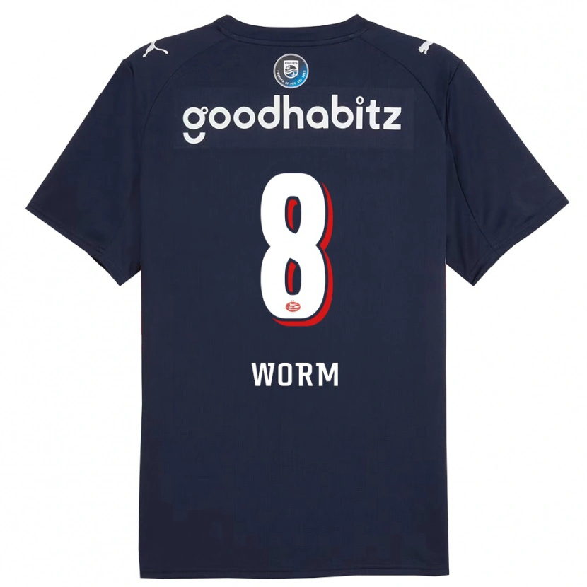 Danxen Kinder Siri Worm #8 Marine Weiß Auswärtstrikot Trikot 2025/26 T-Shirt Österreich