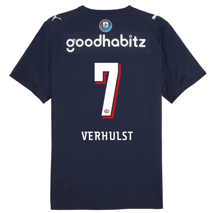 Danxen Kinder Gino Verhulst #7 Marine Weiß Auswärtstrikot Trikot 2025/26 T-Shirt Österreich