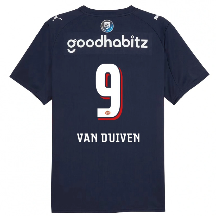 Danxen Kinder Robin Van Duiven #9 Marine Weiß Auswärtstrikot Trikot 2025/26 T-Shirt Österreich