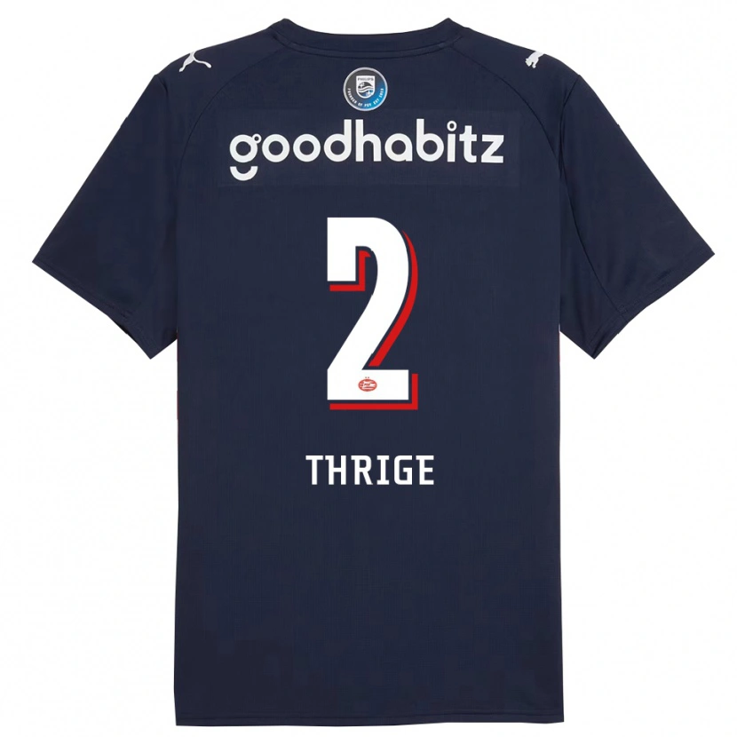 Danxen Kinder Sara Thrige #2 Marine Weiß Auswärtstrikot Trikot 2025/26 T-Shirt Österreich